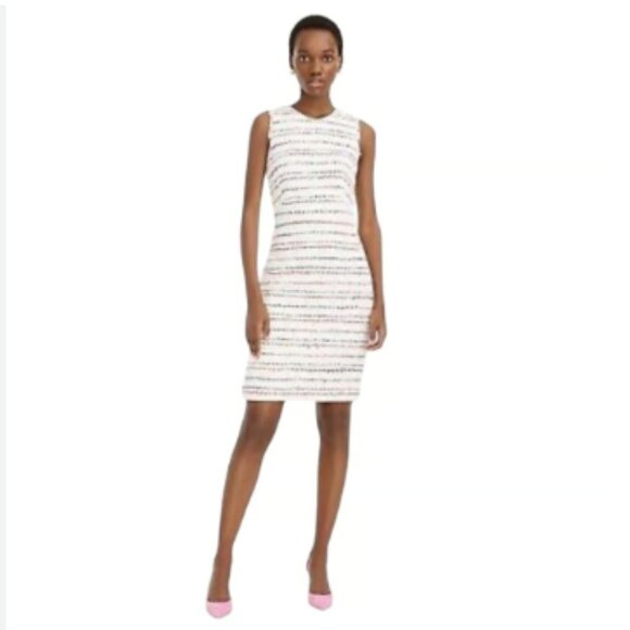 J. Crew Tweed Fringe Sheath Dress Multicolor Rainbow Classic Confetti - Picture 5 of 13